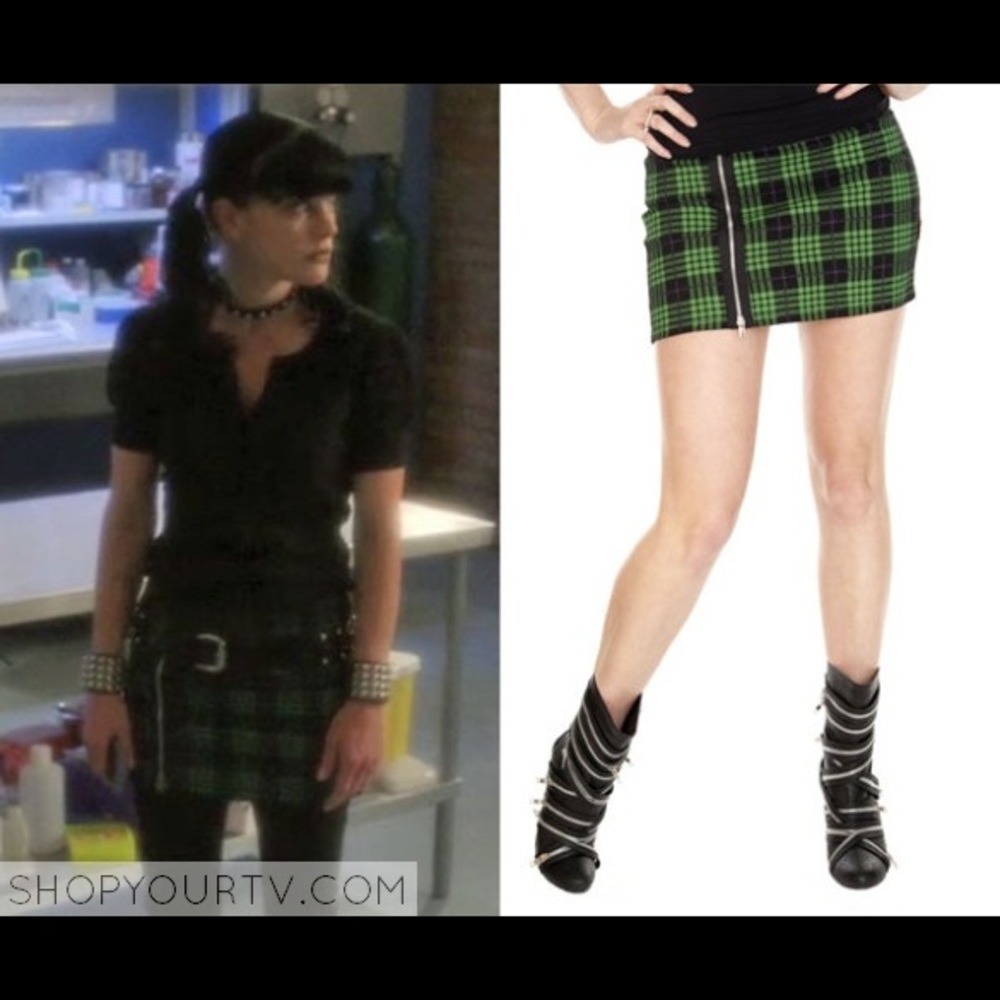 Tripp NYC Green Plaid Zipper Skirt
